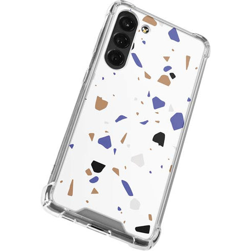 White Terrazzo Galaxy S24 FE Clear Case